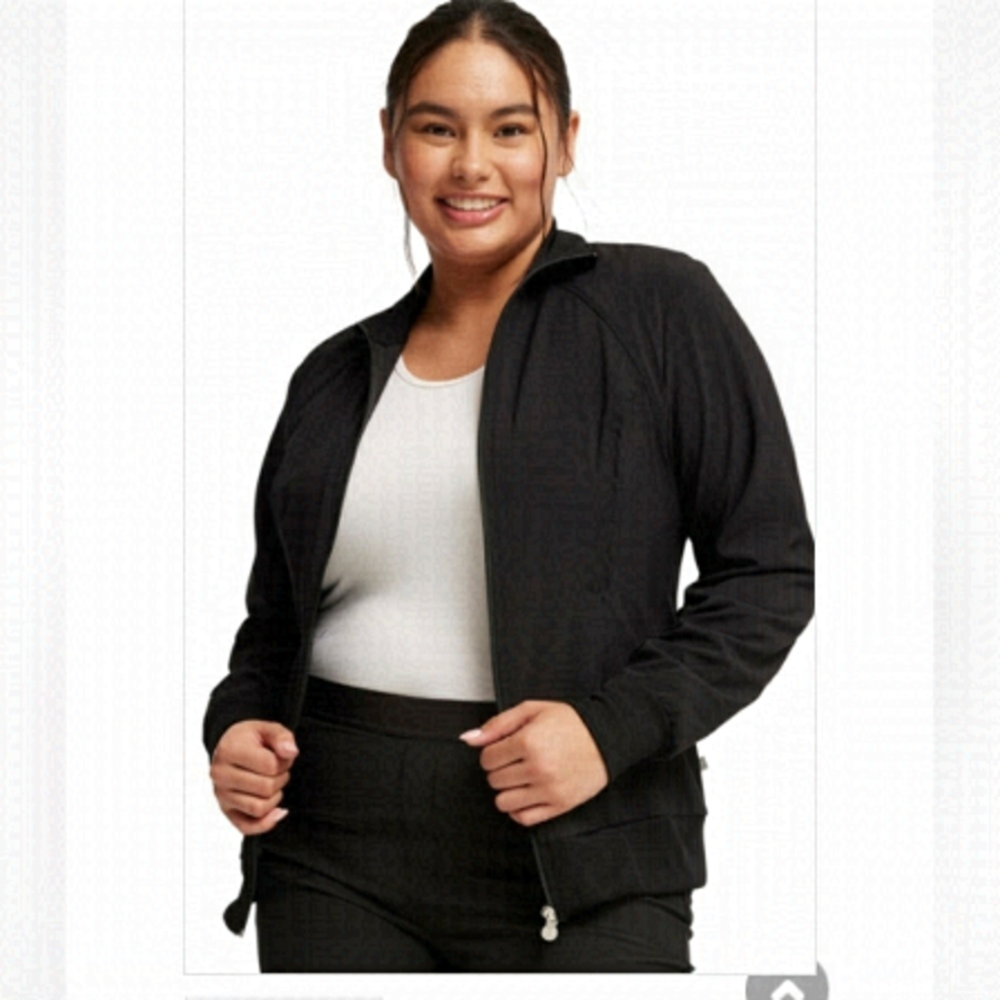 Zip Front Jacket - Cherokee Infinity - Antimicrobial 2391A Sz XS black